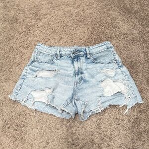 American Eagle Outfitters Light Blue Distressed Jean Shorts